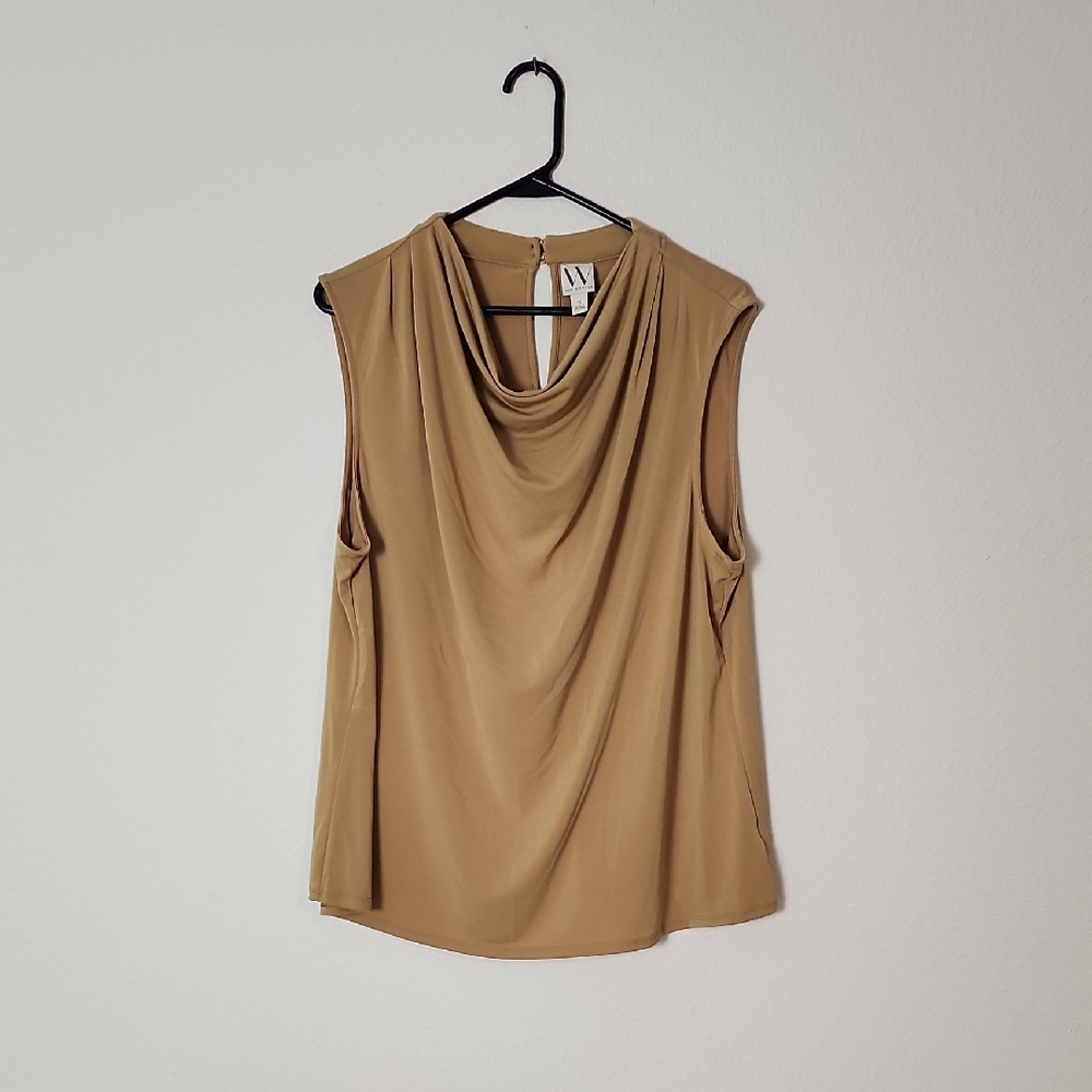 Worthington Tan Draped Tank Top